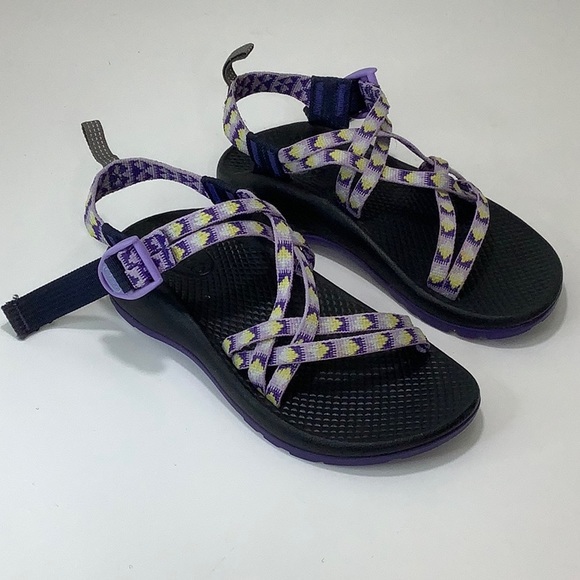 Chaco adjustable Adventure purple yellow hiking Sandals ZX2 size 2 EUC - Picture 6 of 15